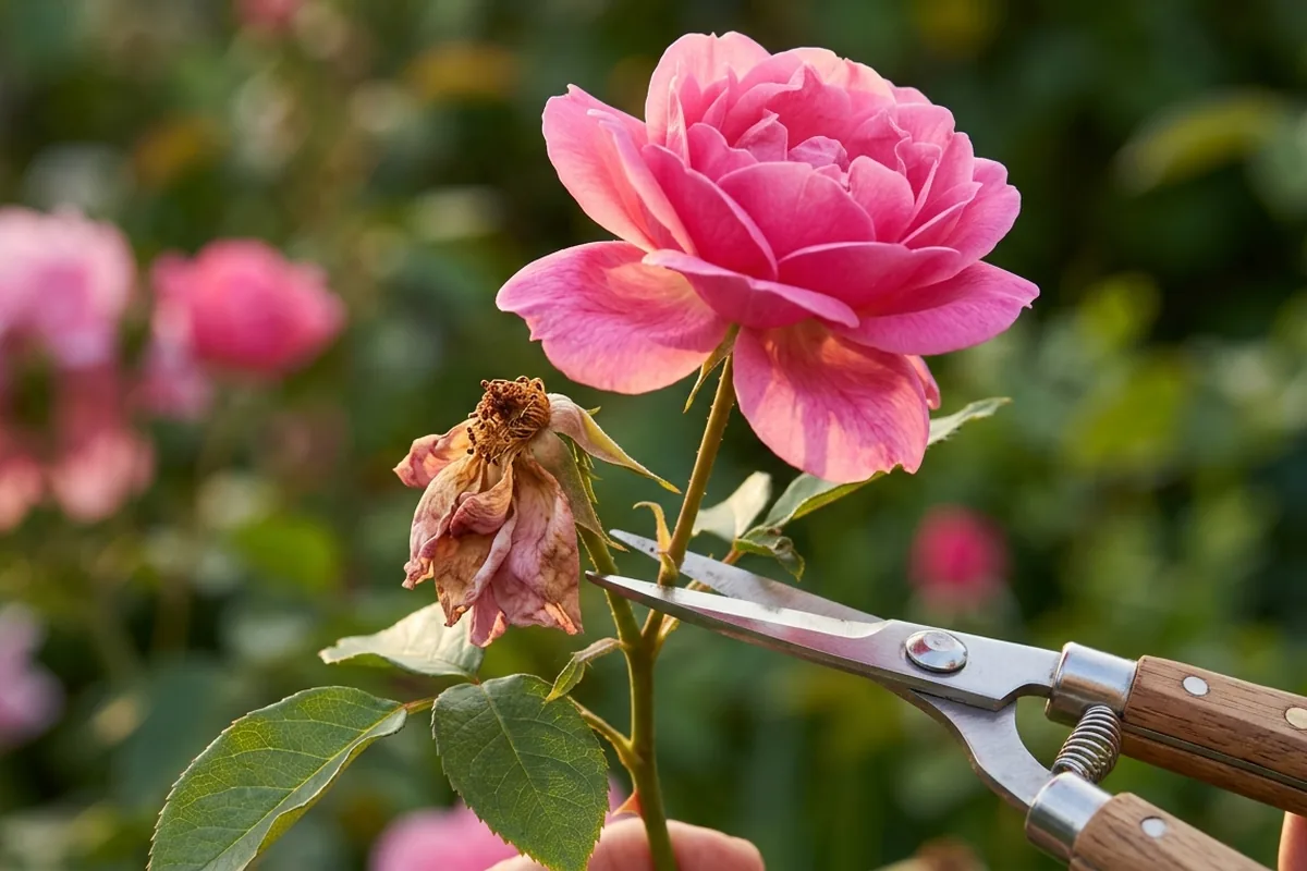 Deadheading flowers correctly to encourage more blooms