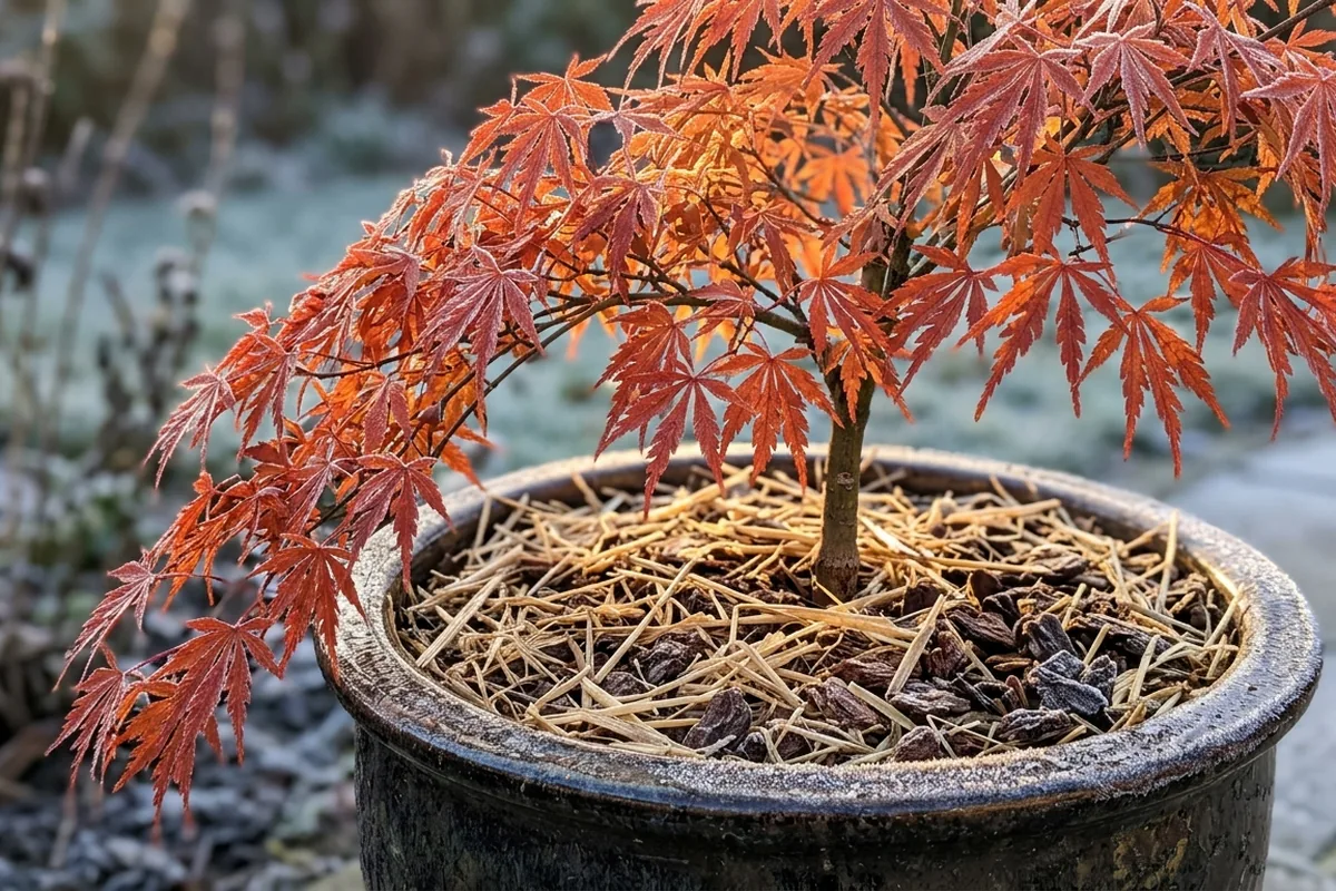 How to care for Acer palmatum containers before winter