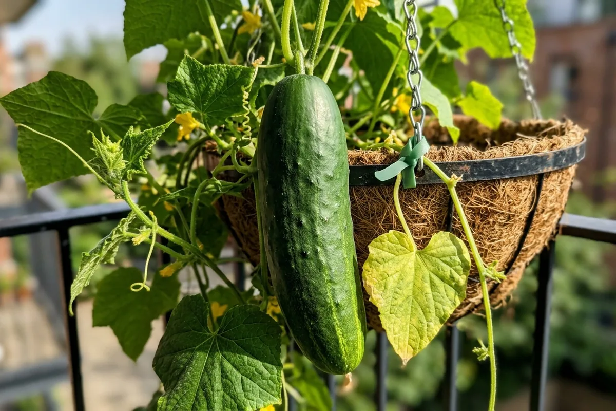 How to grow hanging basket cucumbers on patios and balconies