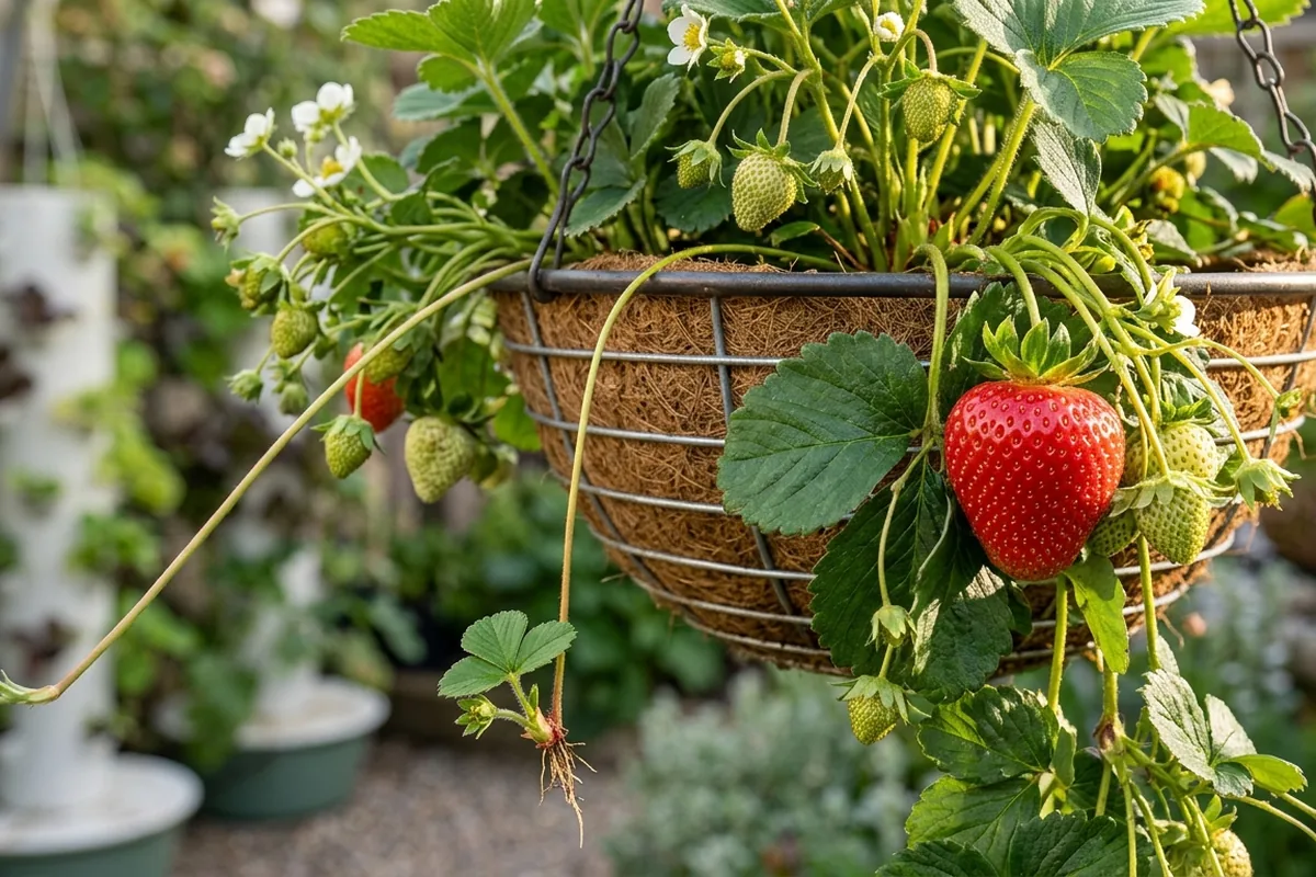 How to grow strawberries in hanging pots and vertical planters