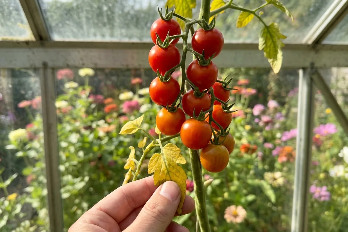 How to grow tomatoes and flowers together in a small greenhouse