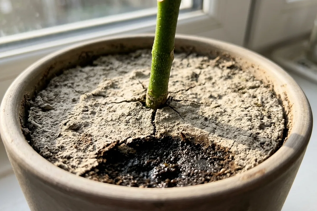 Why compost looks dry on top but stays wet underneath
