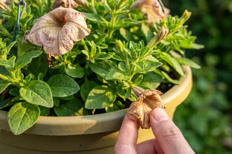Why your hanging basket looks full but stops flowering